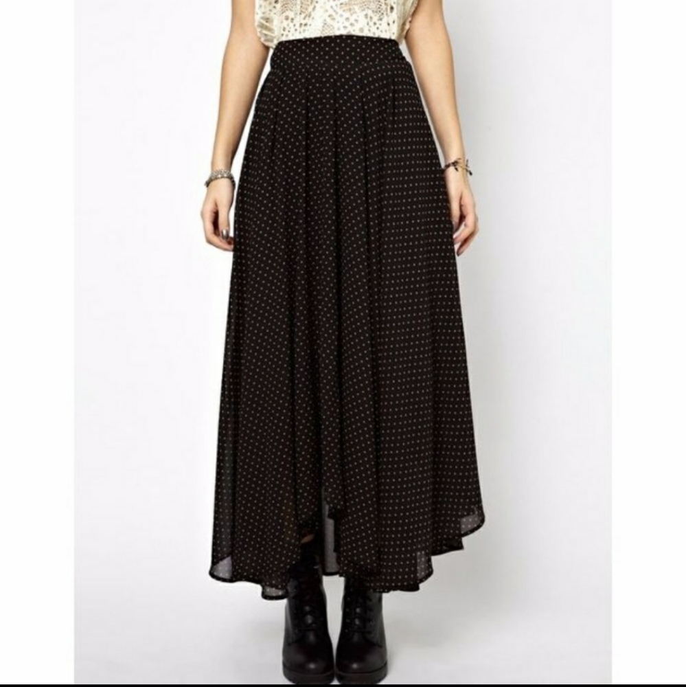 FREE PEOPLE POLKA DOT MAXI SKIRT